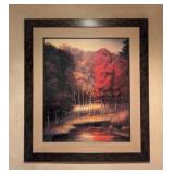 Large Framed Vermilion Meadow Print by Robert Striffolino