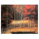 Large Framed Vermilion Meadow Print by Robert Striffolino