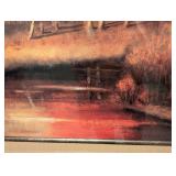 Large Framed Vermilion Meadow Print by Robert Striffolino