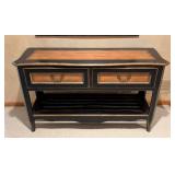 Gold and Black Painted Wood Console Table