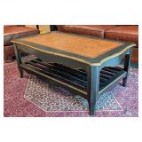 Gold and Black Painted Wood Coffee Table