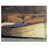 Large Framed Poch Romeu Canvas Canoe Painting (Reproduction)