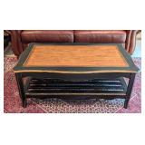 Gold and Black Painted Wood Coffee Table