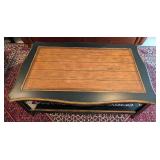 Gold and Black Painted Wood Coffee Table