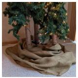 Trio of Faux Light Up Pine Trees