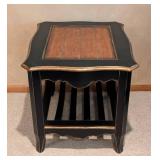 Gold and Black Painted Wood Side Table