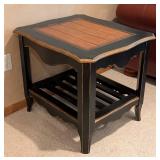 Gold and Black Painted Wood Side Table