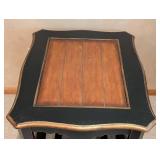 Gold and Black Painted Wood Side Table