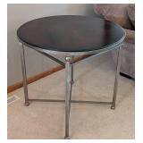 Round Milling Road Italian Wood and Metal Side Table