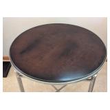 Round Milling Road Italian Wood and Metal Side Table