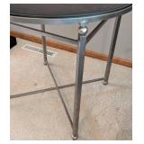 Round Milling Road Italian Wood and Metal Side Table