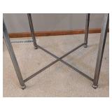 Round Milling Road Italian Wood and Metal Side Table