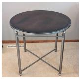 Round Milling Road Italian Wood and Metal Side Table