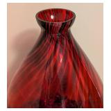 Momo Panache Red Polish Glass Vase