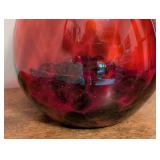 Momo Panache Red Polish Glass Vase