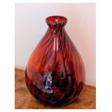 Momo Panache Red Polish Glass Vase