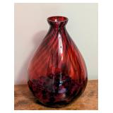 Momo Panache Red Polish Glass Vase