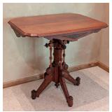 Vintage Eastlake Carved Wood Parlor Table
