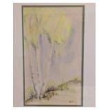 Framed Watercolor Tree Painting by Ruth Springer