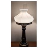 Vintage Brass and Milk Glass Table Lamp