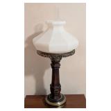 Vintage Brass and Milk Glass Table Lamp
