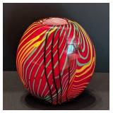 Colorful Swirled Art Glass Vase