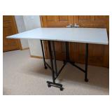 White Drop Leaf Work Table