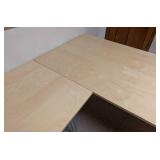 IKEA Blonde Wood L Shaped Desk and File Cabinet