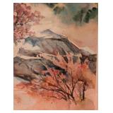Framed Landscape Watercolor Print by Sharon McKisson