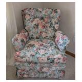 Floral Print Upholstered Armchair