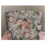 Floral Print Upholstered Armchair