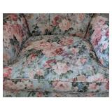 Floral Print Upholstered Armchair
