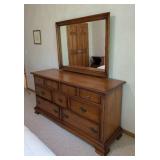 Ethan Allen Maple and Birch Mirrored Dresser