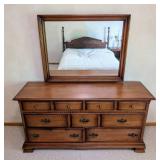 Ethan Allen Maple and Birch Mirrored Dresser