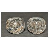 Pair of Crystal Candleholders and Vase