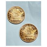 Lot of 2 1oz .999 Investment Grade Copper Rounds