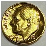 24kt Gold Plated Dime