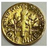 24kt Gold Plated Dime