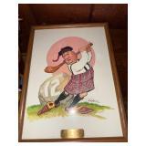 Original Paintings Set "The Gremlins of Golf" by R.H. Perrizo with Book "Legend of the Links"