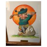 Original Paintings Set "The Gremlins of Golf" by R.H. Perrizo with Book "Legend of the Links"