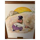 Original Paintings Set "The Gremlins of Golf" by R.H. Perrizo with Book "Legend of the Links"