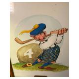 Original Paintings Set "The Gremlins of Golf" by R.H. Perrizo with Book "Legend of the Links"