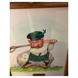 Original Paintings Set "The Gremlins of Golf" by R.H. Perrizo with Book "Legend of the Links"