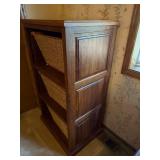 Wood Storage Cabinet with 3 Woven Baskets 28x20x50
