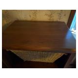 Wood Storage Cabinet with 3 Woven Baskets 28x20x50