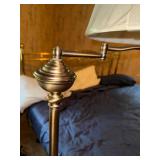Adjustable Brass Floor Lamp with Shade