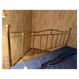 King Size Brass Headboard Bed Frame with Select Comfort Mattress with Remote Control