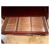 Drexel Mahogany Wooden Nightstand Side Table with Drawer and Open Shelf, 28x18x23 in