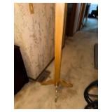 Oak Wood Hall Tree Coat Rack with Metal Hooks, 5 ft 6 in Tall