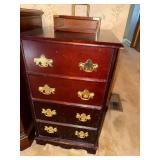 Mahogany 4-Drawer Chest with Brass Hardware, 16x16x27 Inches